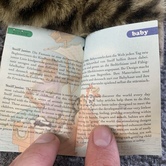 Steiff Leopard Cub Plush Stuffed Animal Toy Ear Button Tag & Paper 088001 - Picture 11 of 13